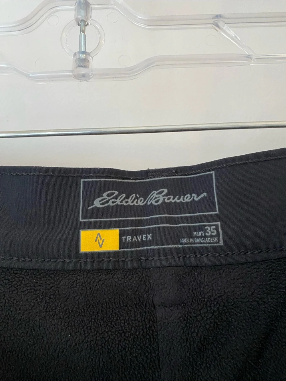 Eddie Bauer Travex Fleece Lined Shorts Mens Sz 35 Black Hiking Climbing Gorpcore